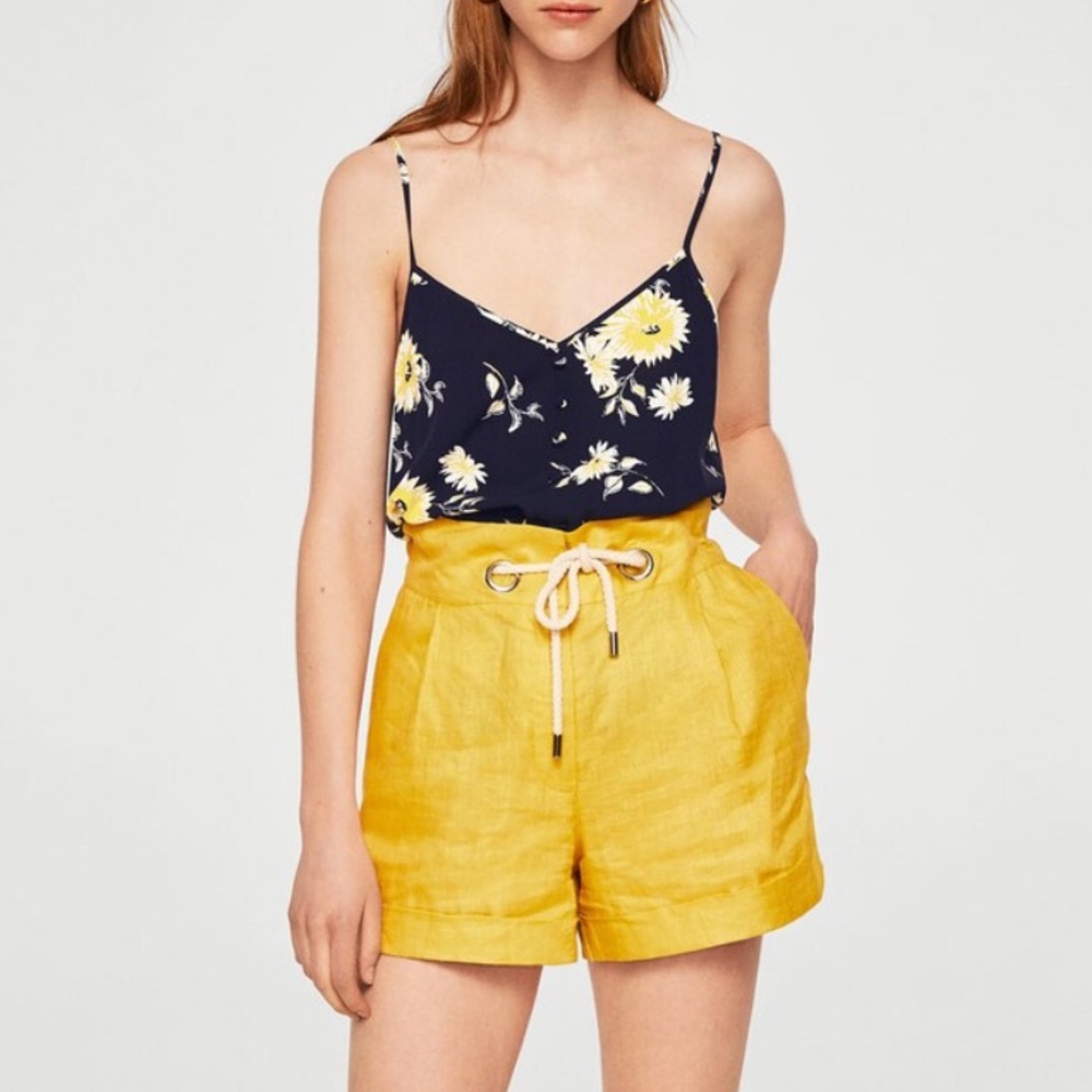 Mango NWT cami navy and yellow floral - Picture 8 of 8